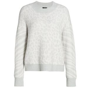 Rails Lana cheetah & Zebra Wool & Cashmere-Blend Sweater. Size Medium